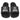 Par de chanclas Adidas pala negras para hombre, vista frontal conjunto - © Calzados Modesto®