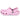 Chancla Crocs Classic rosa mujer vista lateral con tira, calzado ligero para mujer - © Calzados Modesto®