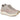 Zapatillas deportivas SKECHERS taupe de malla y piel con detalles rosados y suela blanca - © Calzados Modesto®