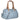 Bolso REFRESH azul claro de piel con asas marrones y detalles de cremalleras - © Calzados Modesto®