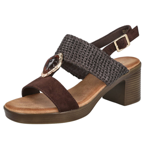 Pink Desert R-82 Sandalia tacón Marrón Mujer