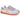 Zapatilla deportiva Skechers 185234 beige mujer en par vista lateral y frontal con suela naranja - © Calzados Modesto®