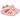 Par de sandalias Bubble Bobble rosa para niña, vista frontal en perspectiva, detallando su cierre te - © Calzados Modesto®
