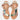 Sandalias piel metalizada champagne tiras multicolor MD5653 © Calzados Modesto®