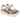 Sandalias plataforma piel metalizada champagne y multicolor MD5653 © Calzados Modesto®
