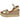 Oh! My Sandals LR5249 cuña platino mujer, vista lateral completa con cuña textil y hebilla - © Calzados Modesto®
