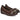 Par de zapatos de cuña para mujer Pink Desert en marrón con adorno frontal desde un plano inclinado - © Calzados Modesto®