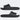 Chanclas Adidas negras para hombre, vista lateral completa de cada sandalia, con logo en relieve - © Calzados Modesto®