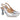 Zapatos de salón destalonados mujer Desiree piel plata tacón bloque © Calzados Modesto®